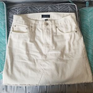 Denim Jean Skirt in Ivory Wash